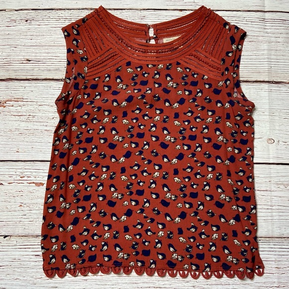 Anthropologie Meadow Rue Sanna Bird Print Top Sz S - Picture 4 of 16